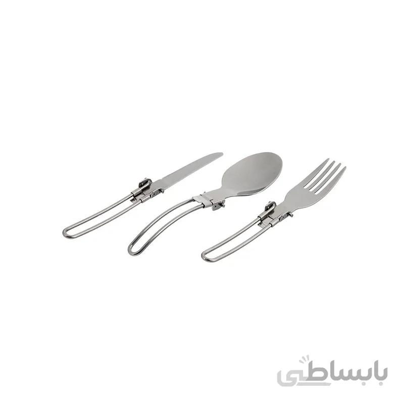 قاشق چنگال و کارد تاشو مسافرتی مدل S 8002