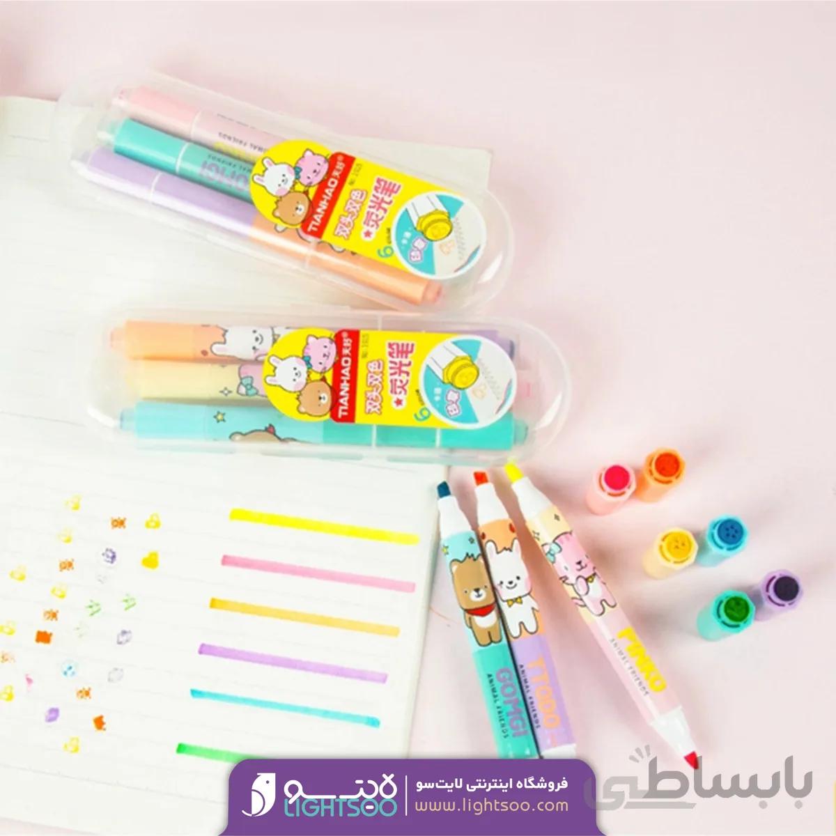 ست هایلایت ۶رنگ سر مهر دار طرح حیوانات