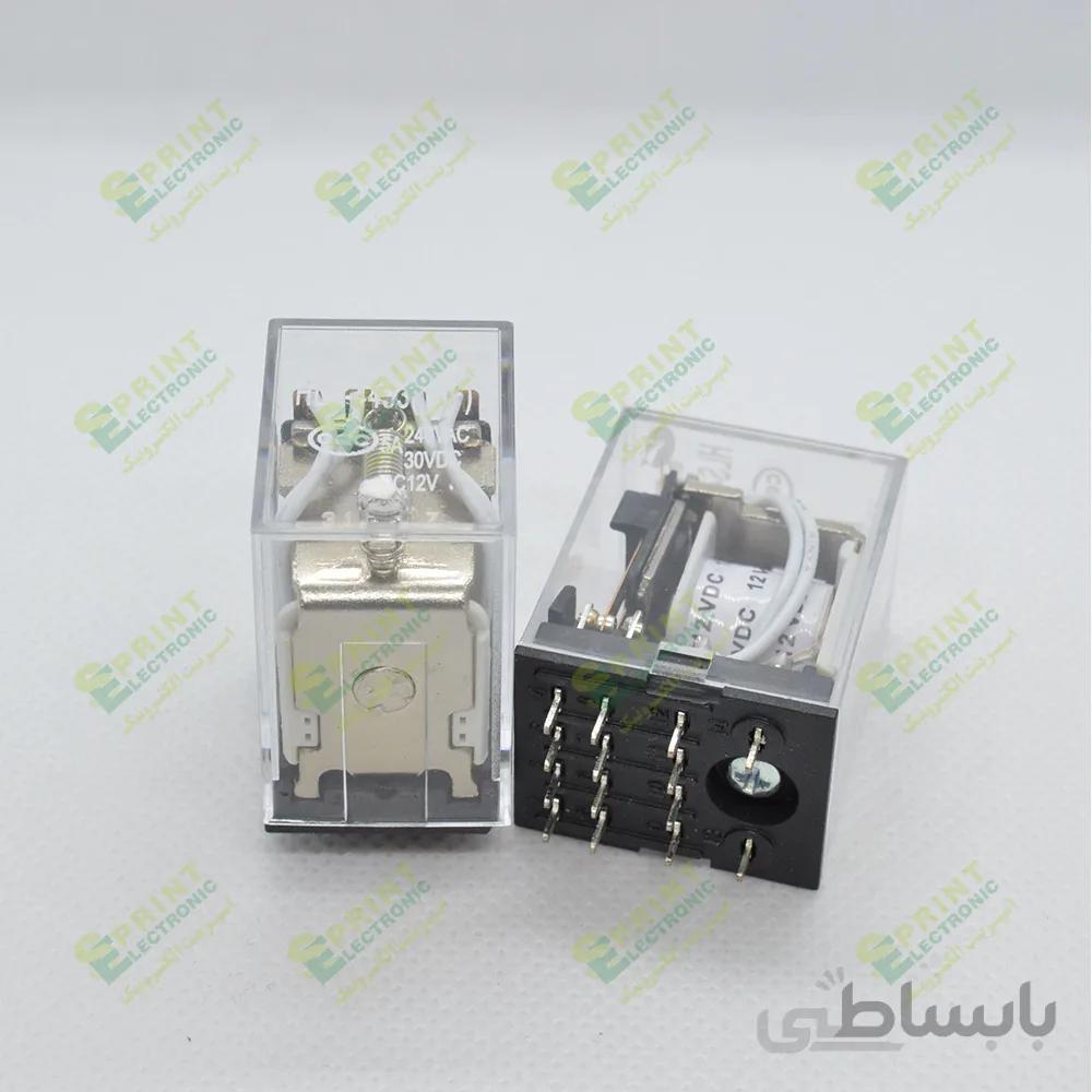 رله 12 ولت ایزومی پایه روبردی 14 پایه 5 آمپر HLS-4453-4-12