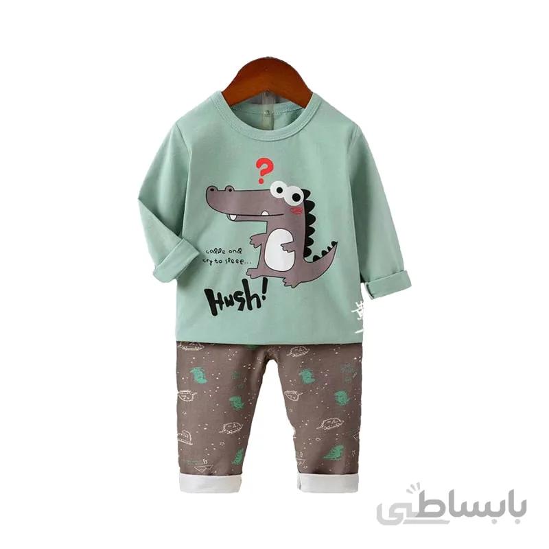 بلوز شلوار راحتی طرح تمساح کوچولو