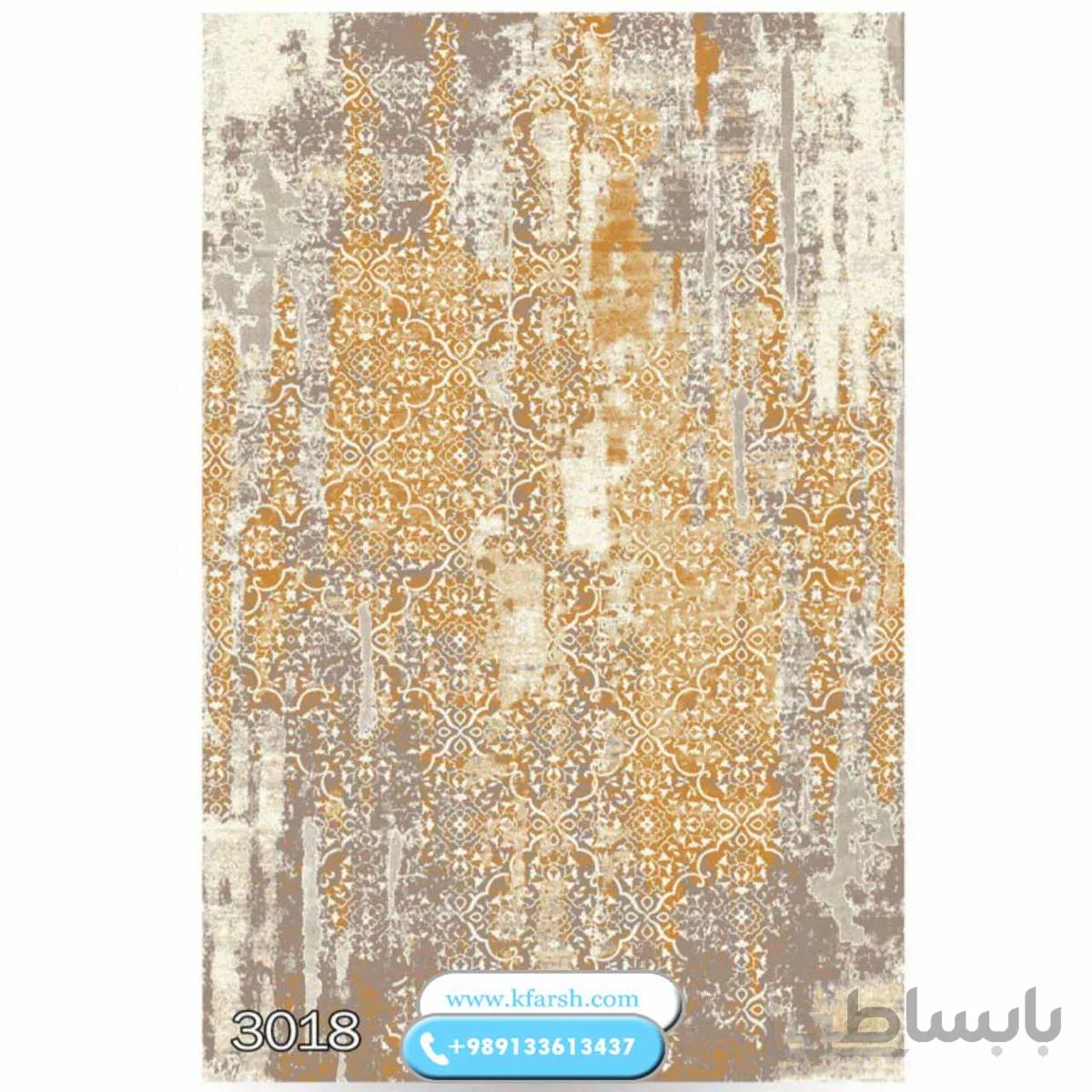 فرش وینتیج کهنه نما رنگ طلایی
