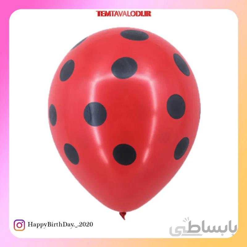 بادکنک قرمز خال مشکی