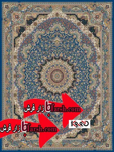 نقشه ترانه سرمه ای فرش کاشان 1000شانه