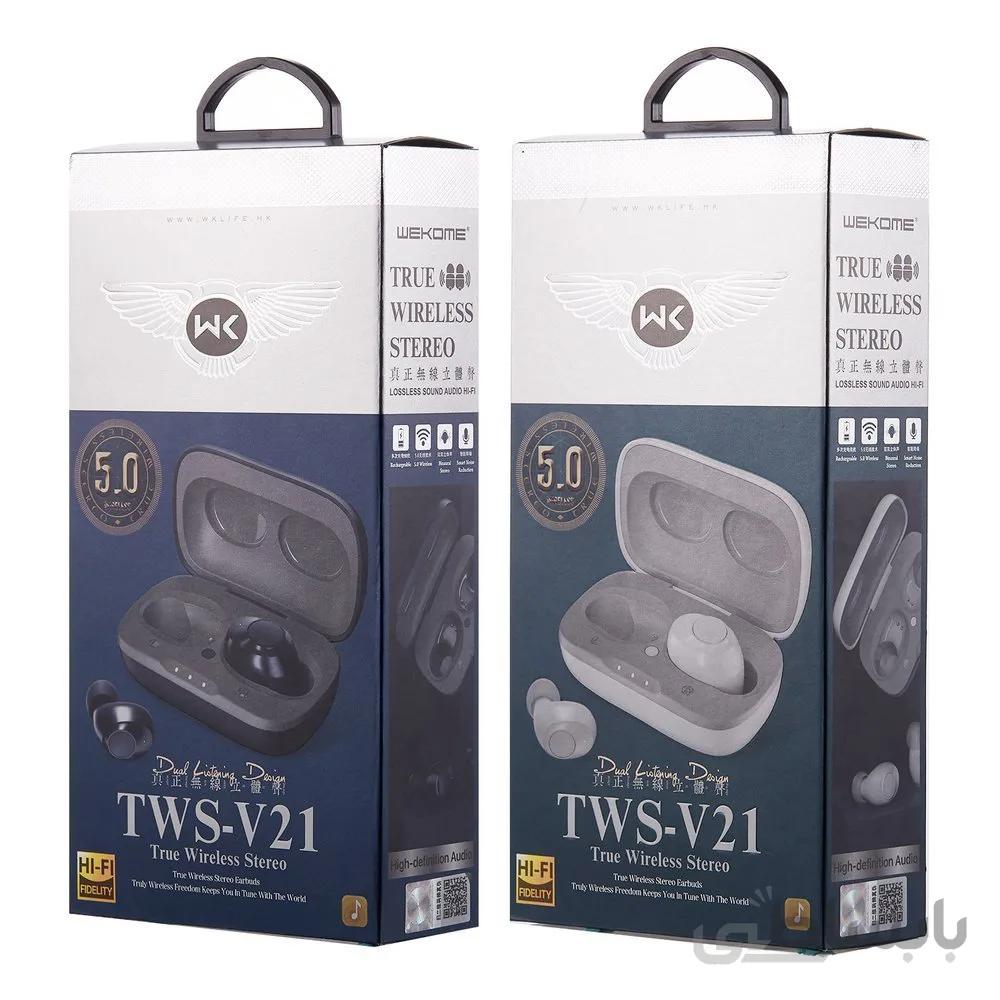 هندزفری بلوتوثی wk desing مدل tws v21 به همراه کیس شارژ