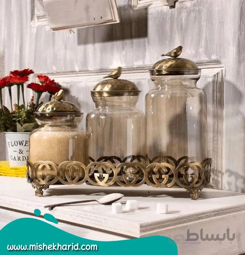 کندی شیشه ای با پایه فلزی مدل رولتی
