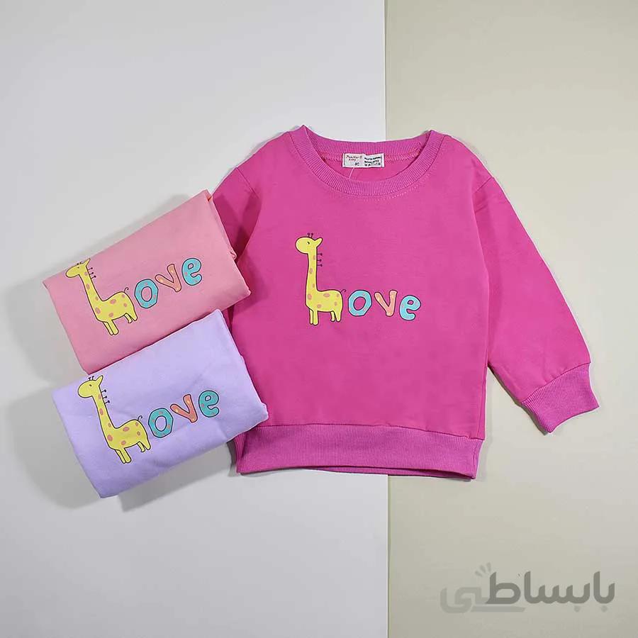 بلوز بچه گانه دخترانه طرح لاو کد 2286
