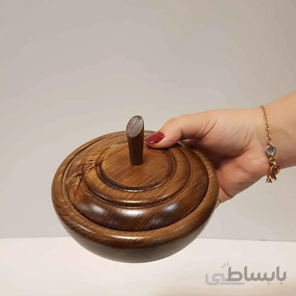 قندان چوبی رنگ قهوه ای