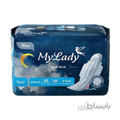 نوار بهداشتی نیمه ضخیم شب مناسب برای زمان خواب مای لیدی 10 عدد