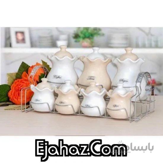 پاسماوری 7 پارچه کنگره سفید وانیلی