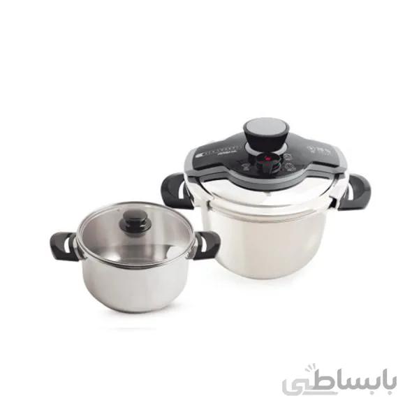 زودپز دوقلو استیل ترک مشكی ARSHIA PR116-1998