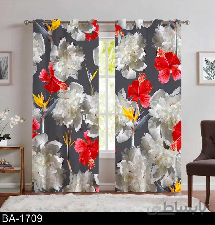 پرده پانچ گل گلی BA-1709