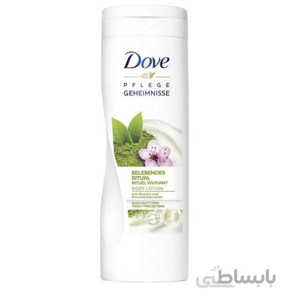 لوسیون بدن داو ۴۰۰ میل با رایحه چای سبز ماچا و شکوفه ساکورا – Dove Body lotion Awakening ritual