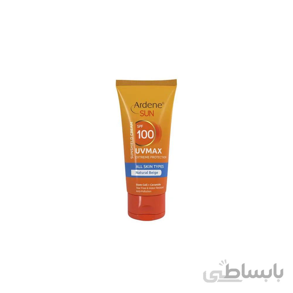کرم ضدآفتاب اس پی اف 100 رنگی بژ طبیعی آردن