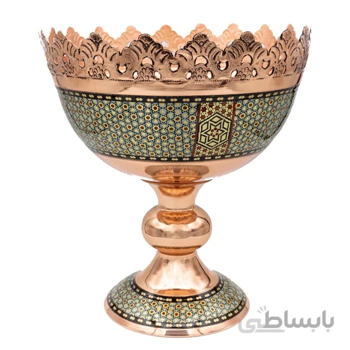 آجیل خوری مسی خاتم کاری ارتفاع 11سانتی متر کد C-9