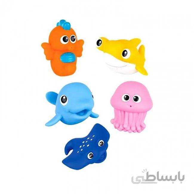 اسباب بازی حمام حیوانات دریایی 5 تکه Winfun مدل 007120
