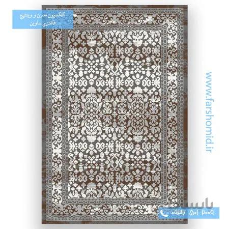 فرش ماشینی طرح 4068 طوسی کلکسیون ویژن فرش ساوین