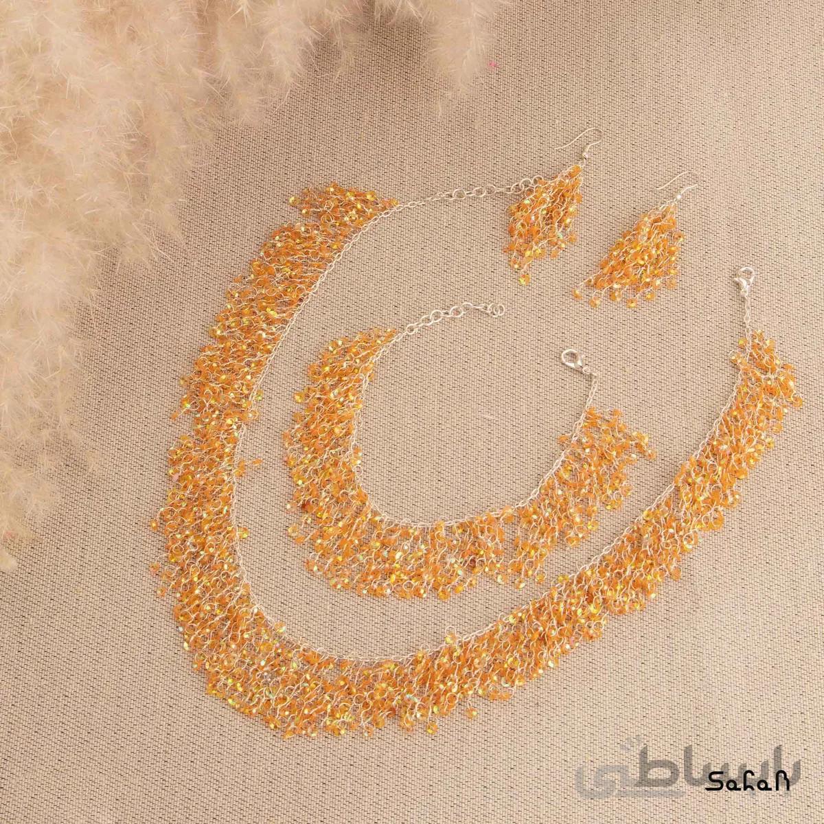 نیم ست سرویس پولکی نارنجی