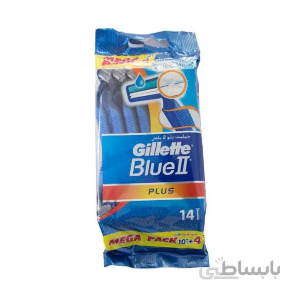 خودتراش ژیلت مدل Blue 2 plus بسته 14 عددی ا Gillette shaver model BLUE2