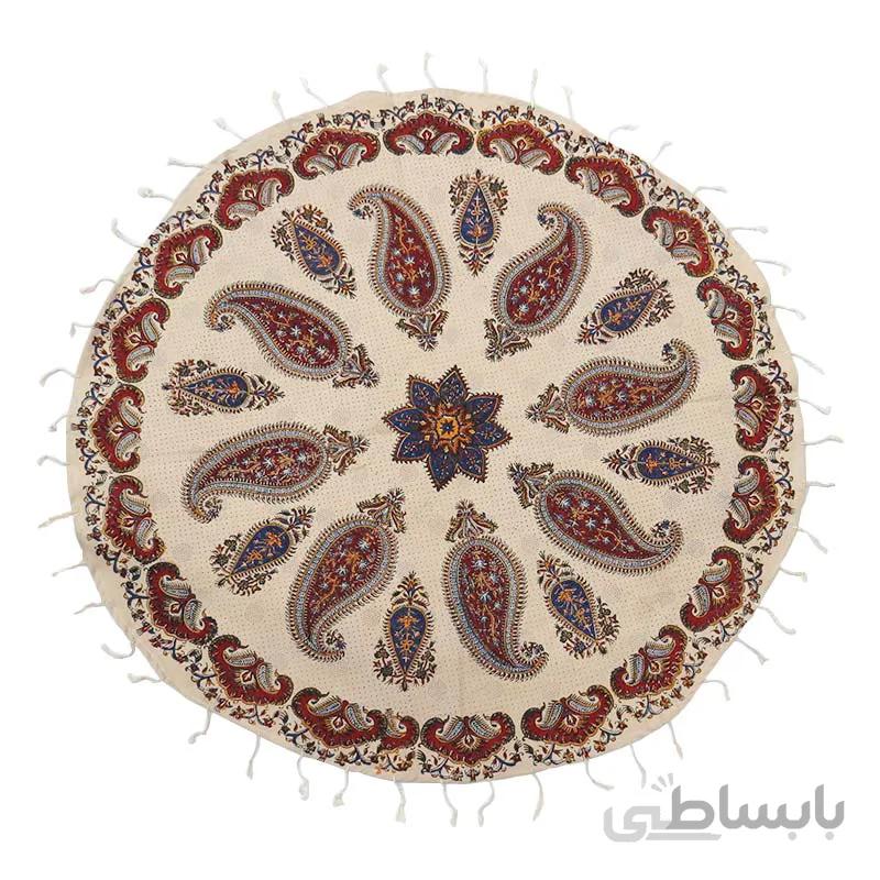 رومیزی قلمکار گرد سنتی سایز 100 سانتی متر کد s44