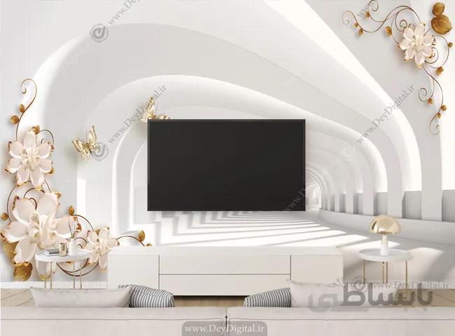 پوستر دیواری پشت تلویزیون تونل سه بعدی BA-3745