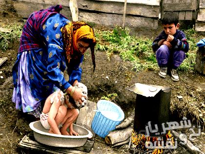 نخ و نقشه بافت تابلو فرش طرح حمام روستایی کد j-276
