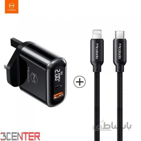 شارژر مسافرتی و کابل شارژ مک دودو Mcdodo CH-7231 PD+Quick Charge Travel Charger Set 18W
