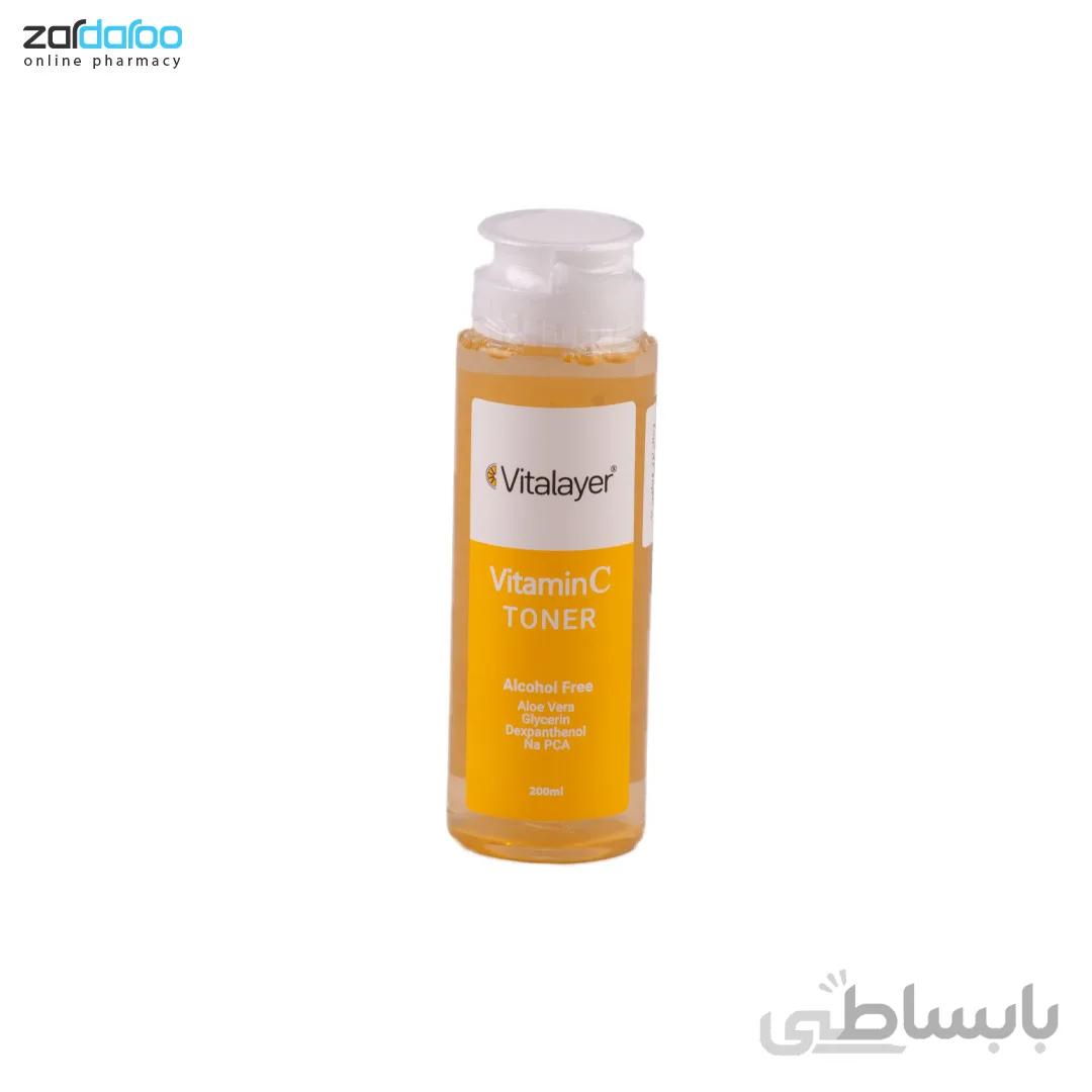 تونر پاک کننده صورت ویتالیر مدل ویتامین C حجم 200 میل ا Vitalayer Toner Face Vitamin C 200ml