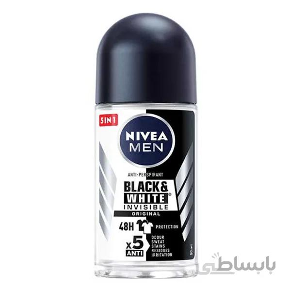 مام رول ضد تعریق مردانه نیوآ مدل invisible Black and white orginal حجم 50 میل