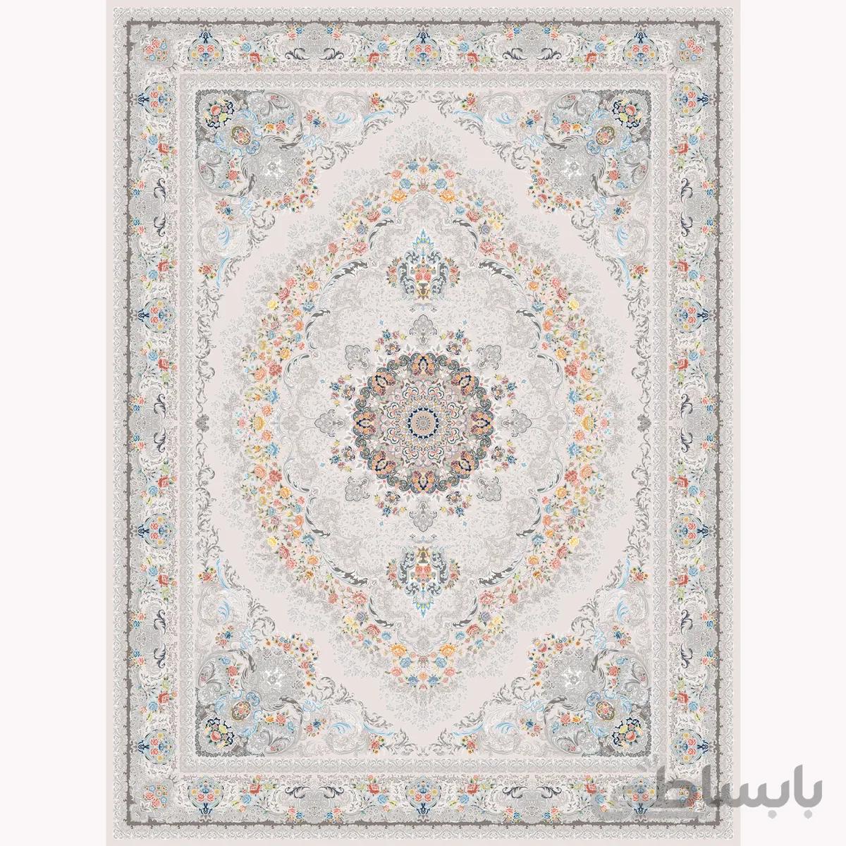 فرش ماشینی اشرافی کد ۱۵۹۹ کرم