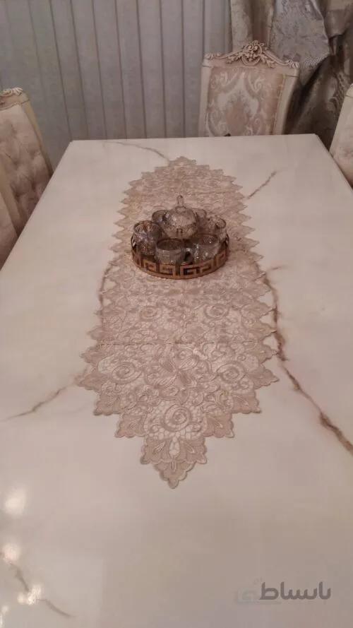 رومیزی رانر نهارخوری ابریشم گل برجسته