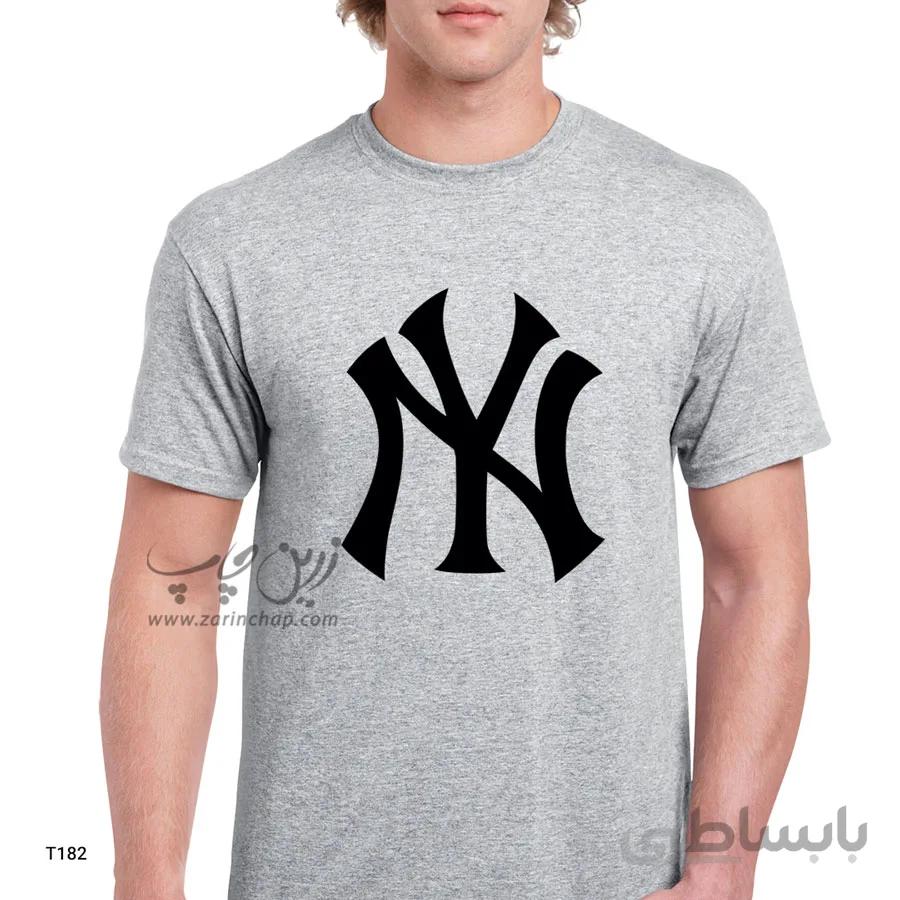 تیشرت ملانژ طرح NY مدل T182