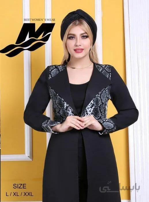 مانتو پوست ماری یقه انگلیسی قد ۱۲۵