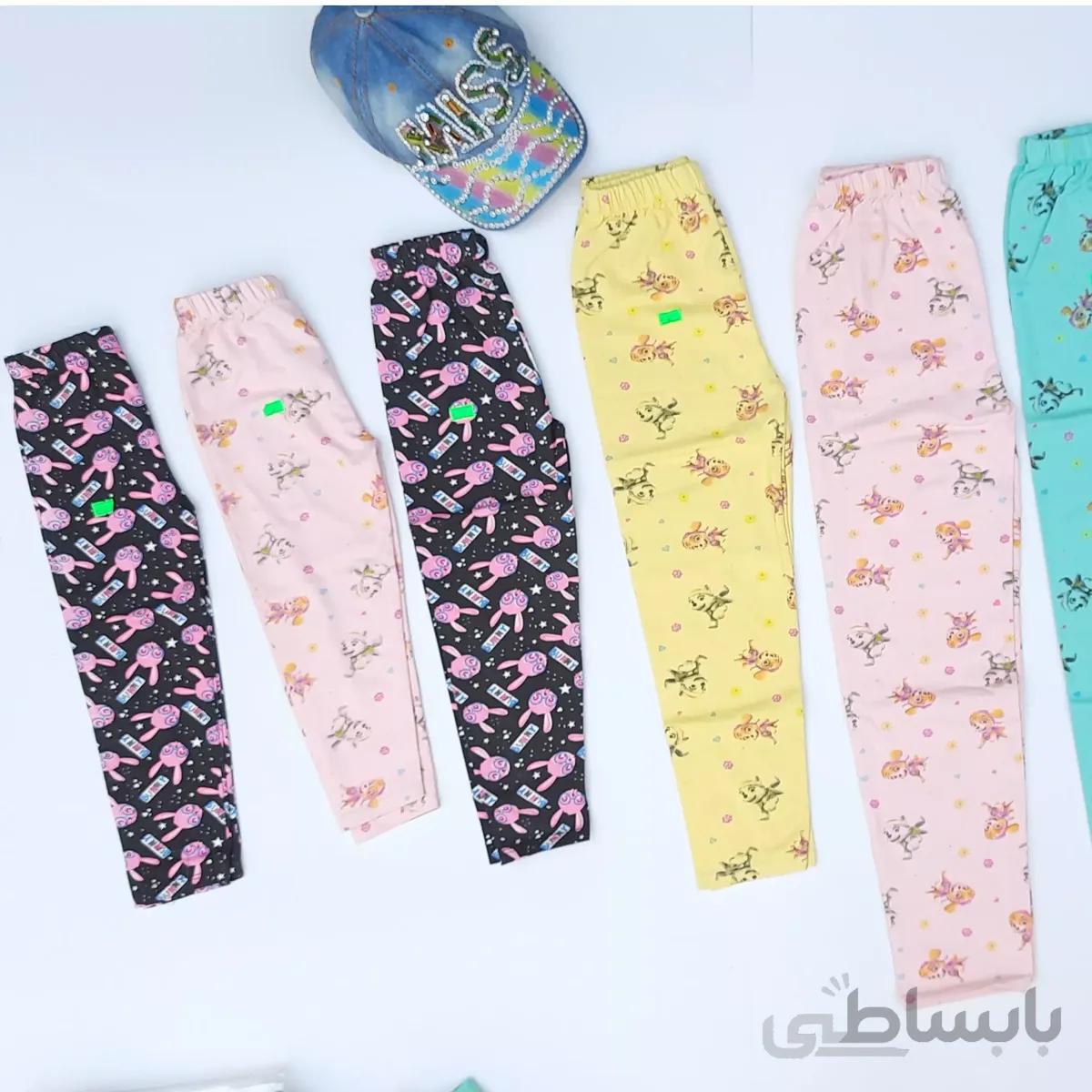 شلوار راحتی دخترانه چاپی در رنگ های متنوع و سایز 50 تا 90