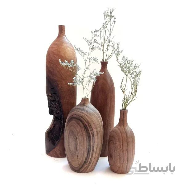 ست ۴ عددی گلدان چوبی مینیمال کد ۰۴