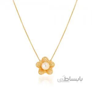 گردنبند طلا طرح گل فیوژن کد XN413