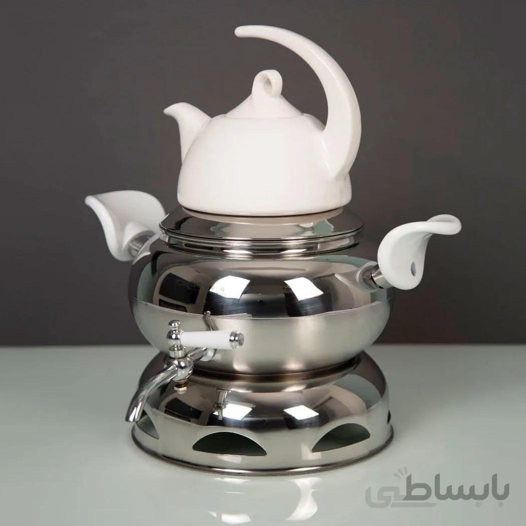 ست کتری و قوری کروپ ست مدل روژین استیل کد 404 ا Croupset Rozhin Model Kettle and Teapot Set - Code 404