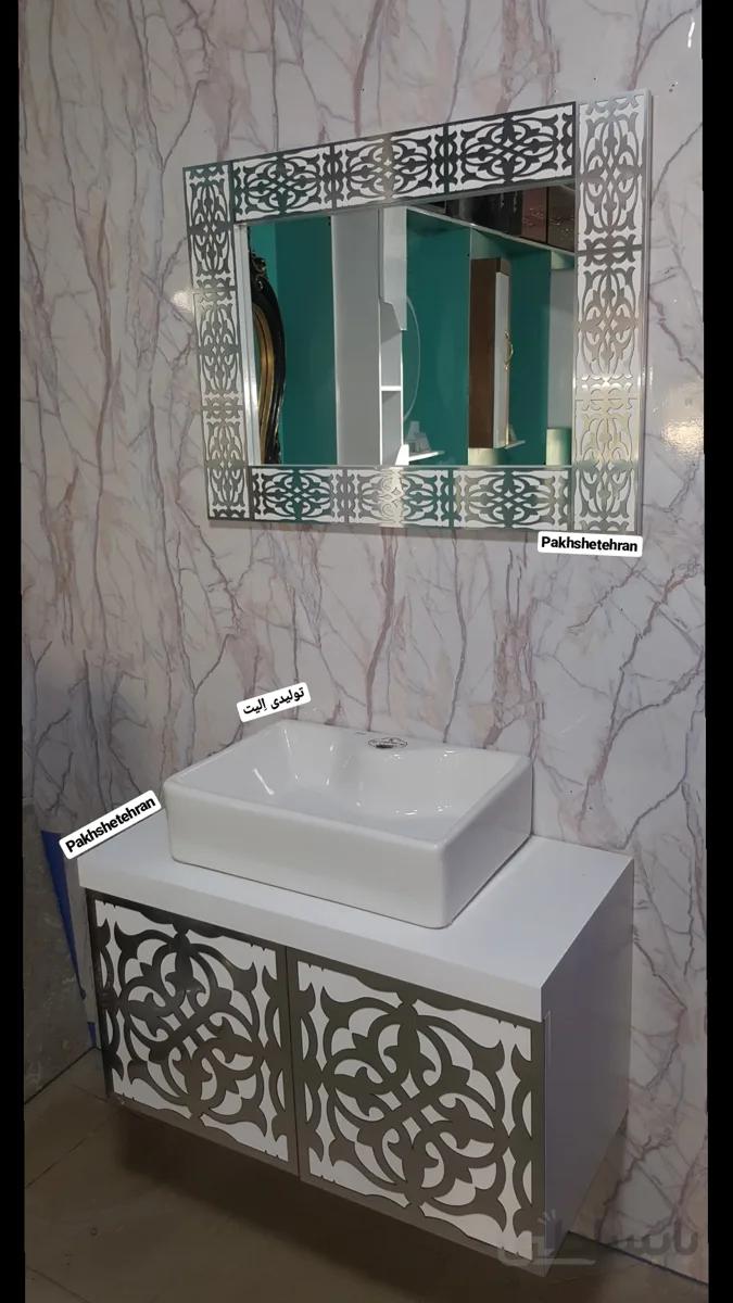 روشویی کابینت دار الدورادو نقره ای 80 سانت ا روشویی کابینت دار الدورادو نقره ای 80 سانت