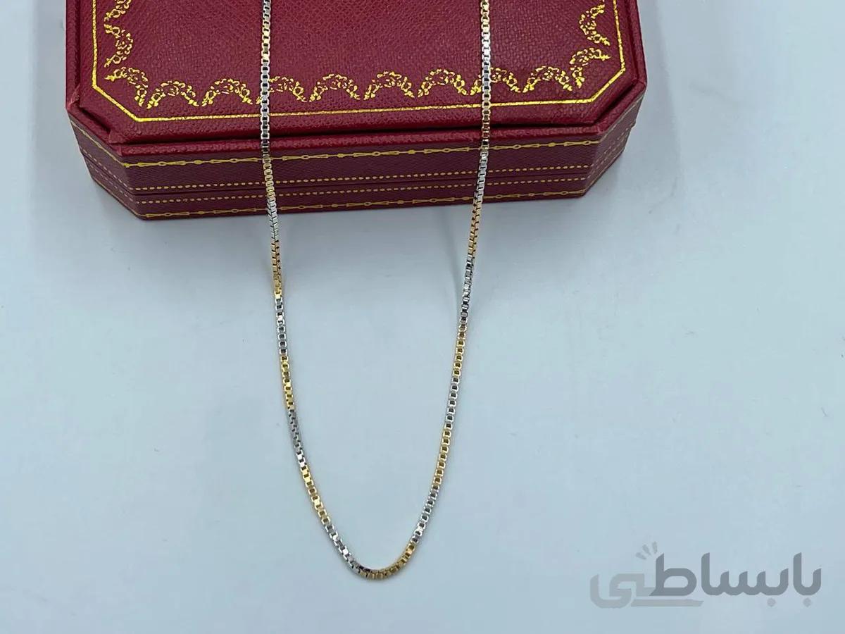 گردنبند ظریف ژوپینگ ونیزی سفید طلایی