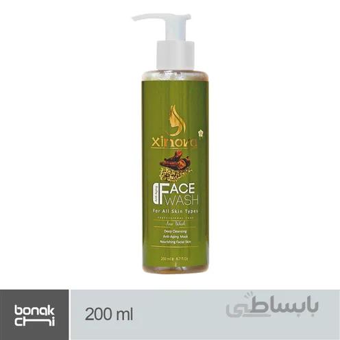ژل شستشو و ماسک صورت با عصاره رازیانه و میخک ژینووا - 200 میلی لیتر | حاوی رتینول ا xinova Antiaging facial cleansing gel with fennel and clove essential oils - 200 ml