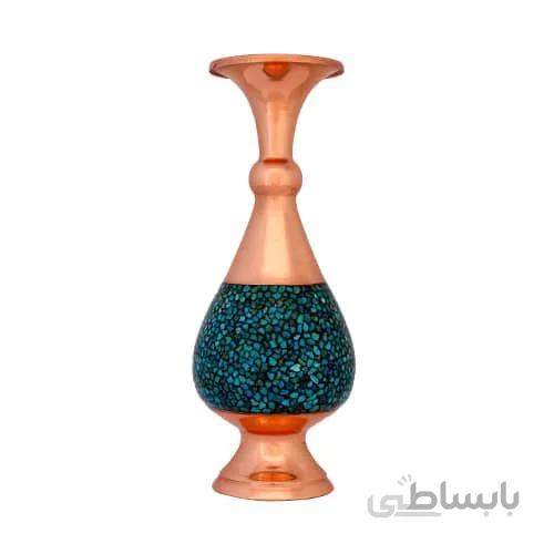 گلدان فیروزه کوبی ارتفاع 20 سانتی متر