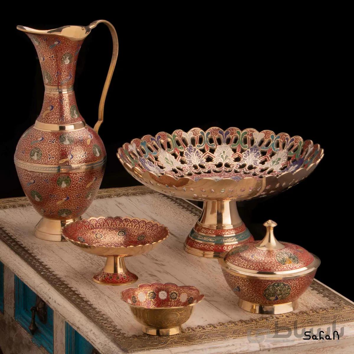 ست پذیرایی برنجی میناکاری کد 013