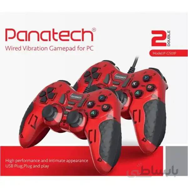 دسته بازی دوبل شوکدار حرفه ای Panatech مدل G501 قرمز