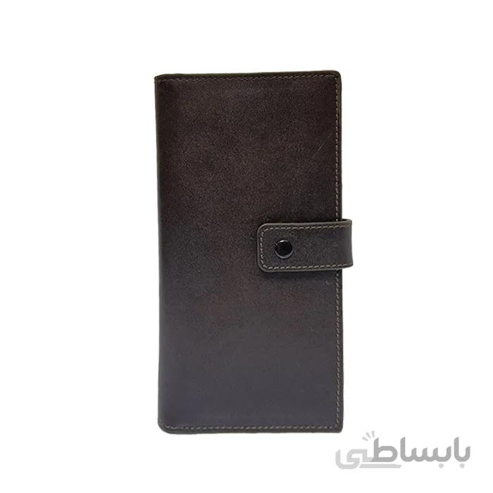 کیف پول دکمه دار چرم طبیعی