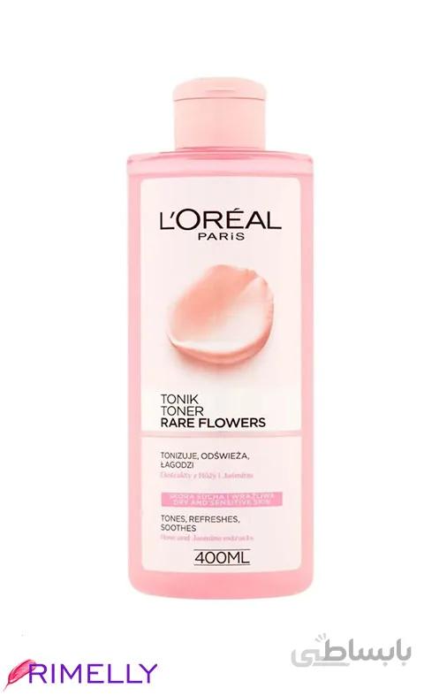 تونر پاک کننده LOREAL مدل Rare Flowers حجم 400 میلی لیتر
