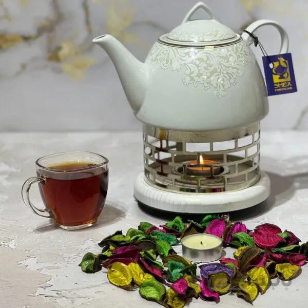 قوری وارمردار چینی شکس مدل هرمی کد2700