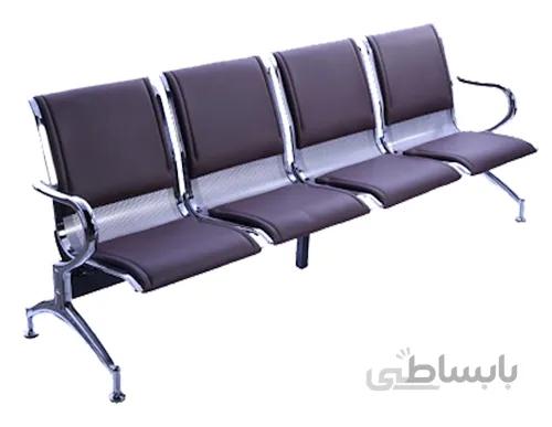 صندلی فرودگاهی چرم 4 نفره