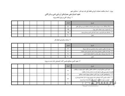 برنامه زمانبندی پیشنهادی مناقصه عملیات اجرایی باند دوم راه