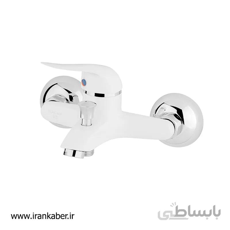 شیر دوش سفید کروم مدل هیراد برند تیرگان