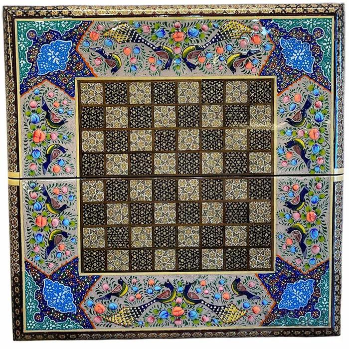 صفحه شطرنج و تخته نرد خاتم کاری طول 50 سانتی متر کد TNK-42