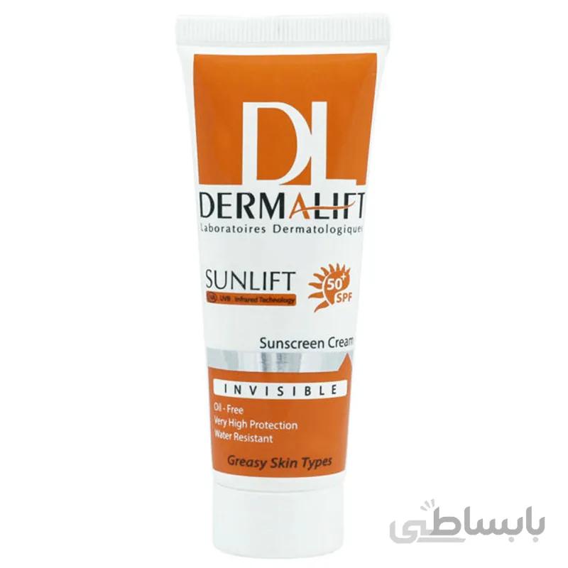 کرم ضدافتاب بیرنگ درمالیفت مناسب پوست مختلط و چرب 40میل Dermalift